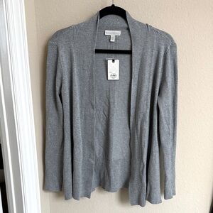 NWT Dana Buchman Med Heathered Gray Open Cardigan sz PS